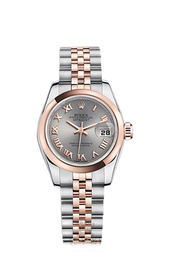 Rolex Lady-Datejust Watch 179161-0067 26 mm Steel / Pink gold Case Gray Dial