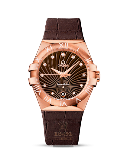 Omega Constellation Watch 123.53.35.60.63.001 35 mm Pink gold Case Brown (chocolate) Dial