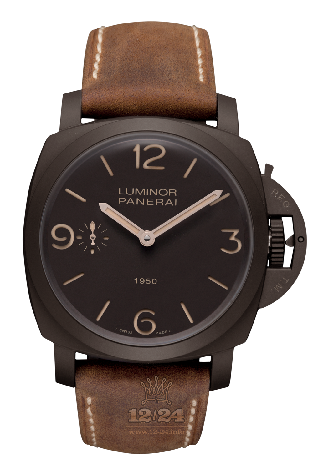 Panerai Luminor 1950 Watch PAM00375 47 mm Brown (chocolate) Dial