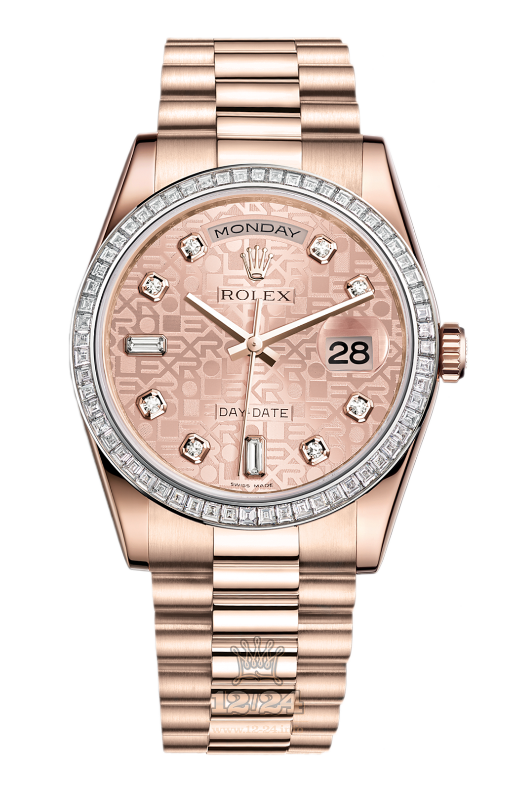 Rolex Day-Date Watch 118395br-0041 36 mm Pink gold Case Pink Dial