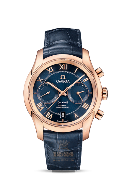 Omega De Ville Watch 431.53.42.51.03.001 42 mm Pink gold Case Dark blue Dial