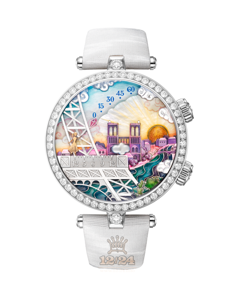 Van Cleef Poetic Complications Watch VCARO3WL00 White gold Case Painted Dial