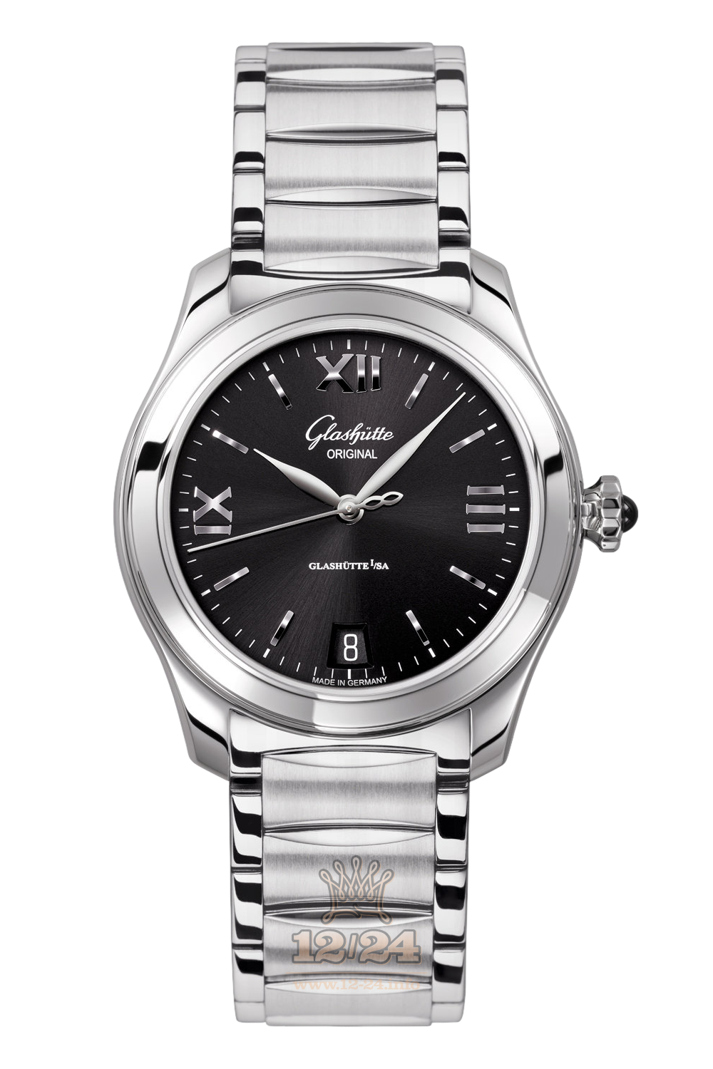 Glashutte Ladies Watch 1-39-22-20-02-34 36 mm Stainless steel Case Black Dial