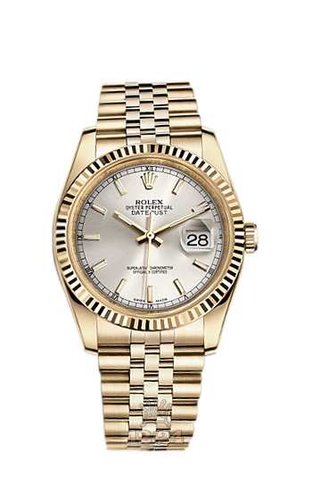 Rolex Datejust Watch 116238-0071 36 mm Yellow gold Case Silver Dial