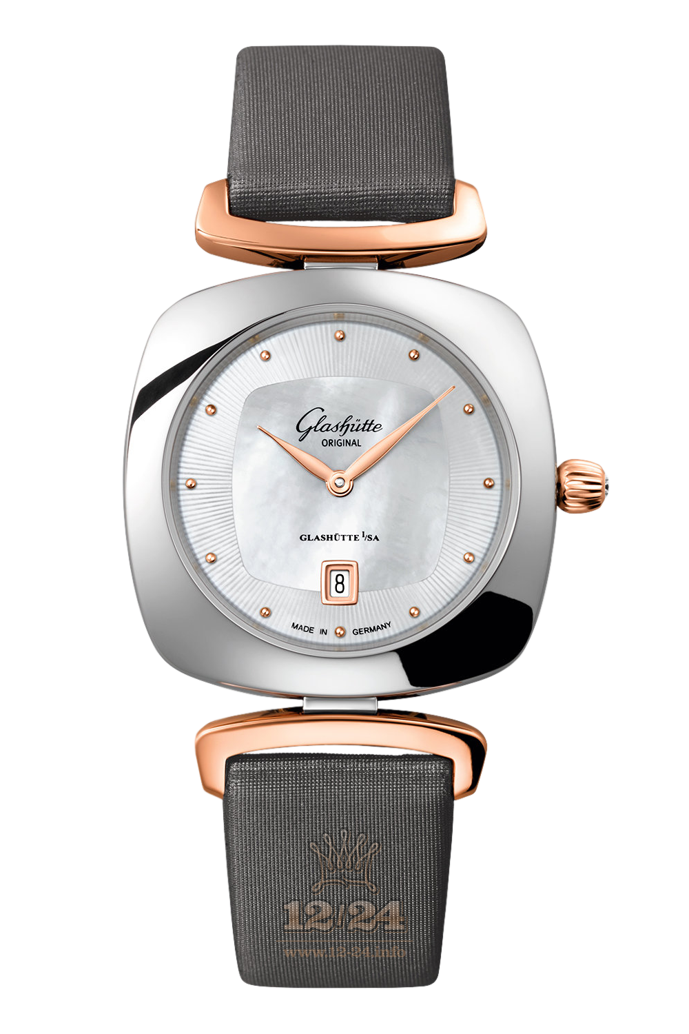 Glashutte Ladies Watch 1-03-01-26-06-04 31 mm Steel / Pink gold Case Silver Dial