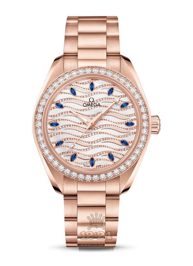 Omega Aqua Terra 150 M Watch 220.55.34.20.99.005 34 mm Pink gold Case Silver Dial