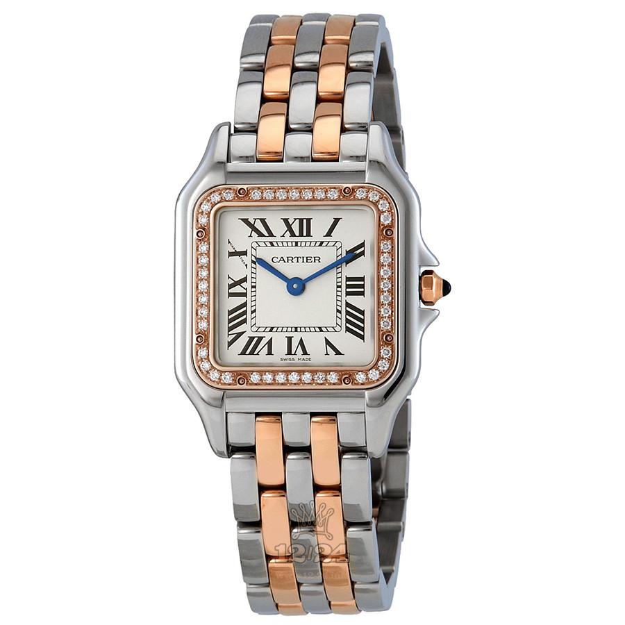 Cartier Panthere de Cartier Watch W3PN0007 27 mm Stainless steel Pink gold Case Silver Dial