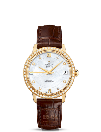 Omega Prestige Watch 424.58.33.20.55.002 33 mm Yellow gold Case White Dial