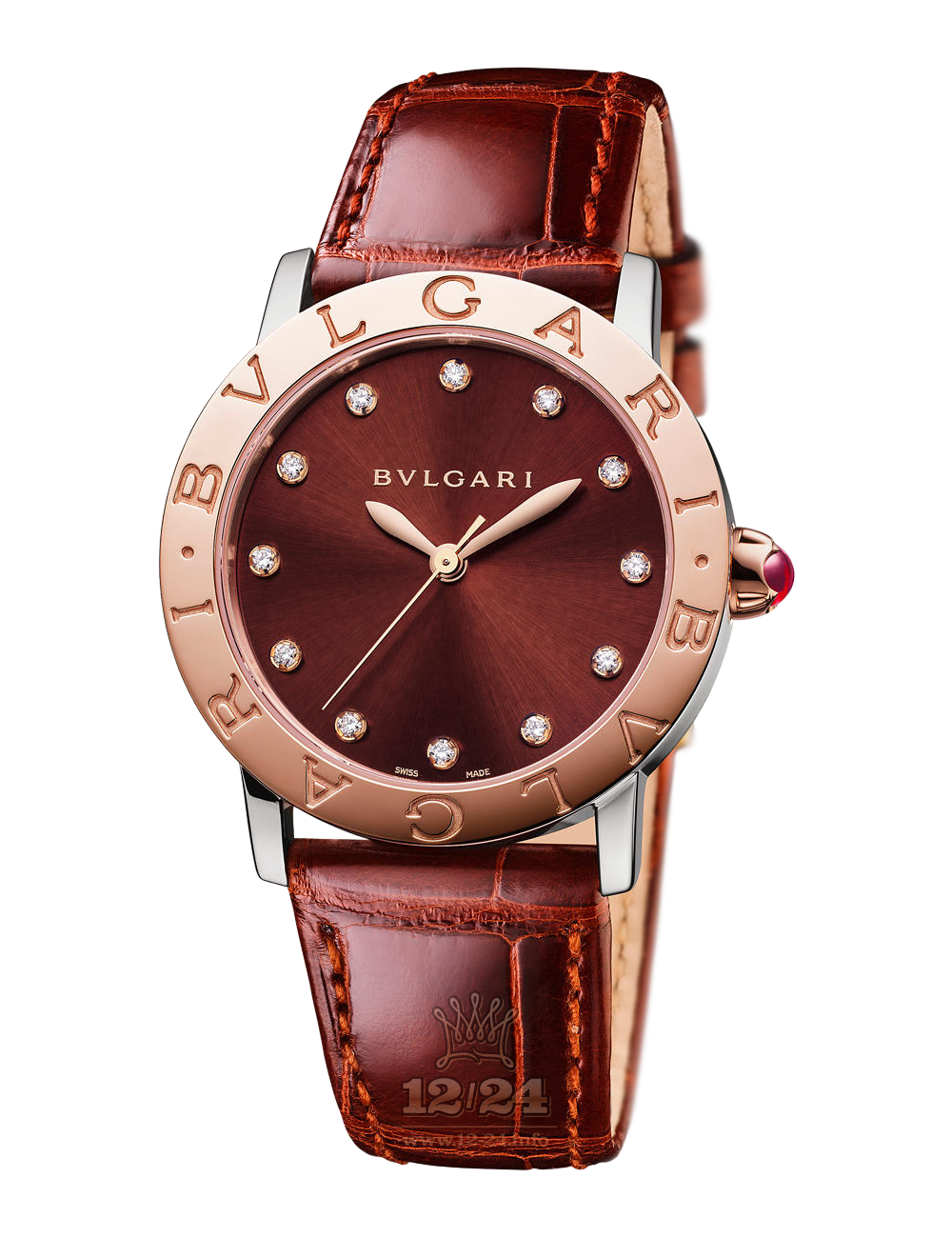 Bvlgari Bvlgari Bvlgari Watch 102742 BBL33C11SPGLC11/12 33 mm Steel / Pink gold Case Brown (chocolate) Dial
