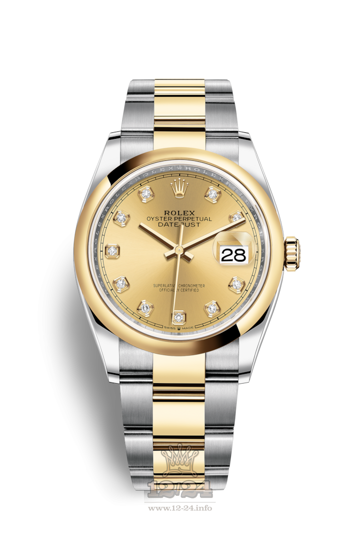 Rolex Datejust Watch 126203-0018 36 mm Steel / Yellow gold Case Golden Dial
