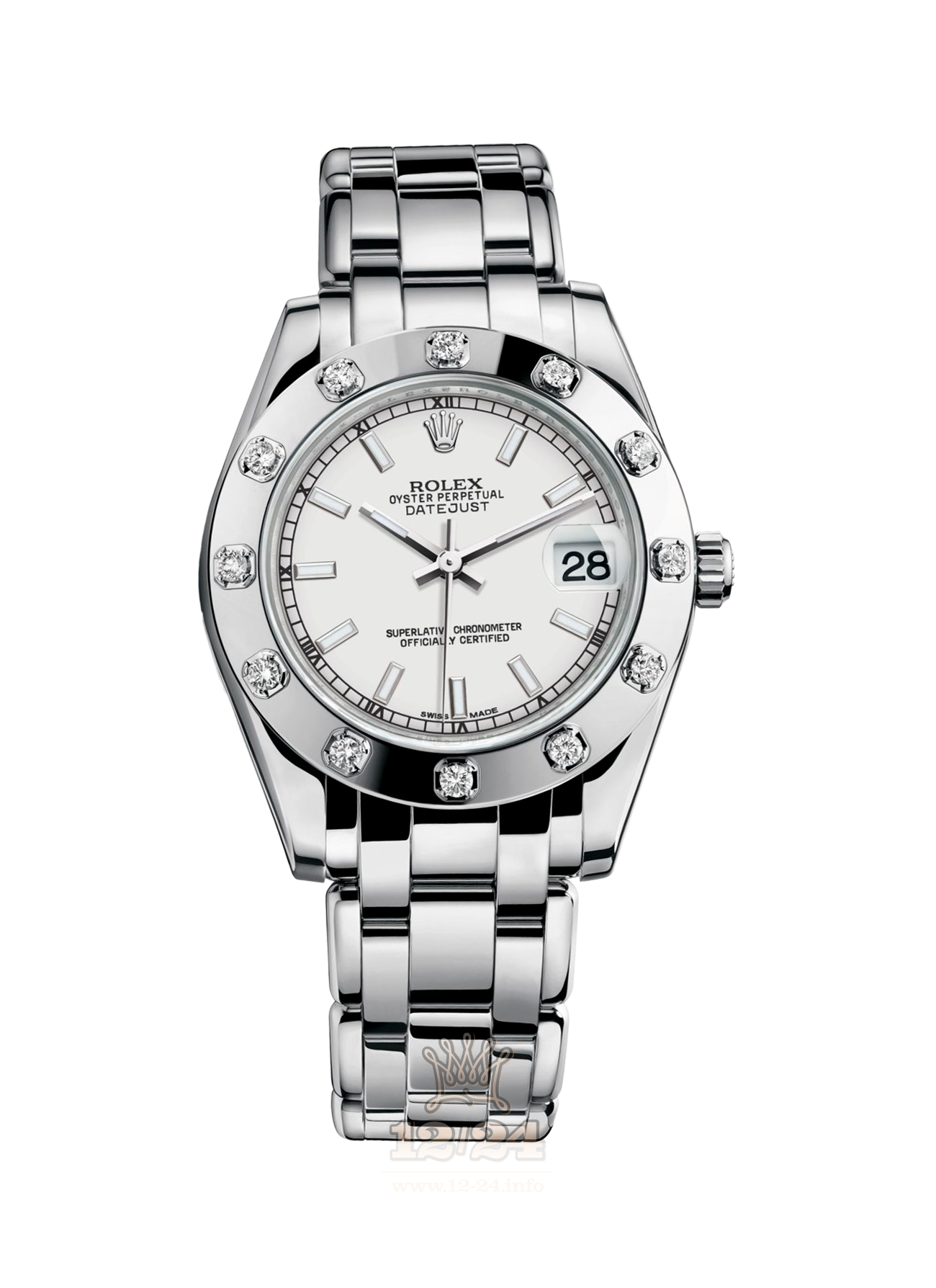 Rolex Pearlmaster Watch 81319-0045 34 mm White gold Case White Dial