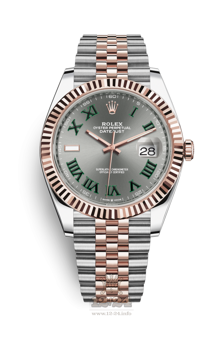 Rolex Datejust Watch 126331-0016 41 mm Steel / Pink gold Case Gray Dial