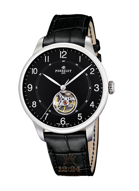 Perrelet First Class Watch A1087/2 42 mm Stainless steel Case Black Dial
