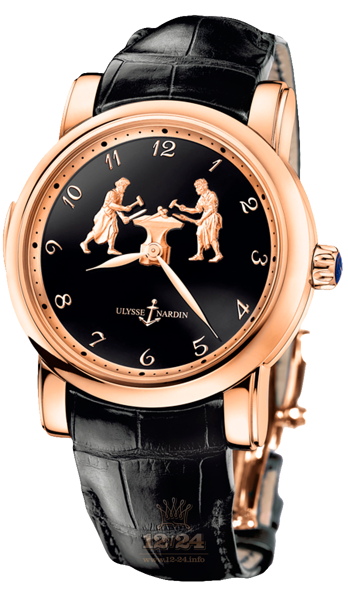 Ulysse Nardin Classic Watch 716-61/E2 42 mm Pink gold Case Black Dial