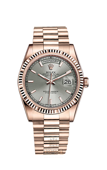 Rolex Day-Date Watch 118235f-0120 36 mm Pink gold Case Gray Dial