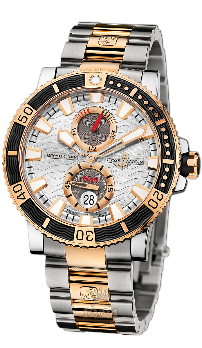 Ulysse Nardin Marine Watch 265-90-8M/91 45 mm Yellow gold Titanium Case Silver Dial