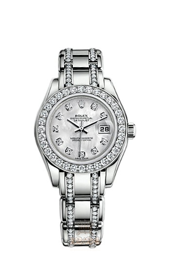 Rolex Pearlmaster Watch 80299-0010 29 mm White gold Case White Dial