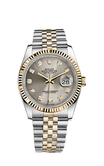 Rolex Datejust Watch 116233-0205 36 mm Steel / Yellow gold Case Silver Dial