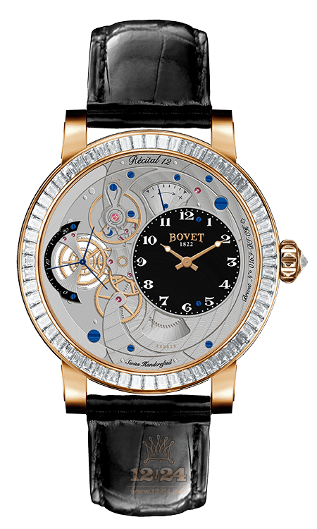 Bovet Dimier Watch R120001-SB1 42 mm Pink gold Case Black Dial