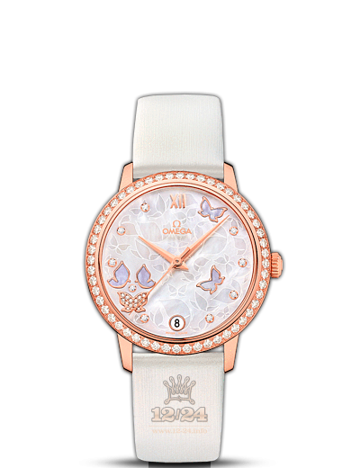 Omega Prestige Watch 424.57.33.20.55.002 33 mm Pink gold Case White Dial