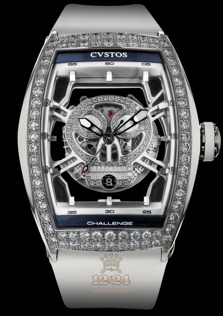 Cvstos Challenge Watch Jet-Liner GT Skull Diamond Stainless steel Case Silver Dial