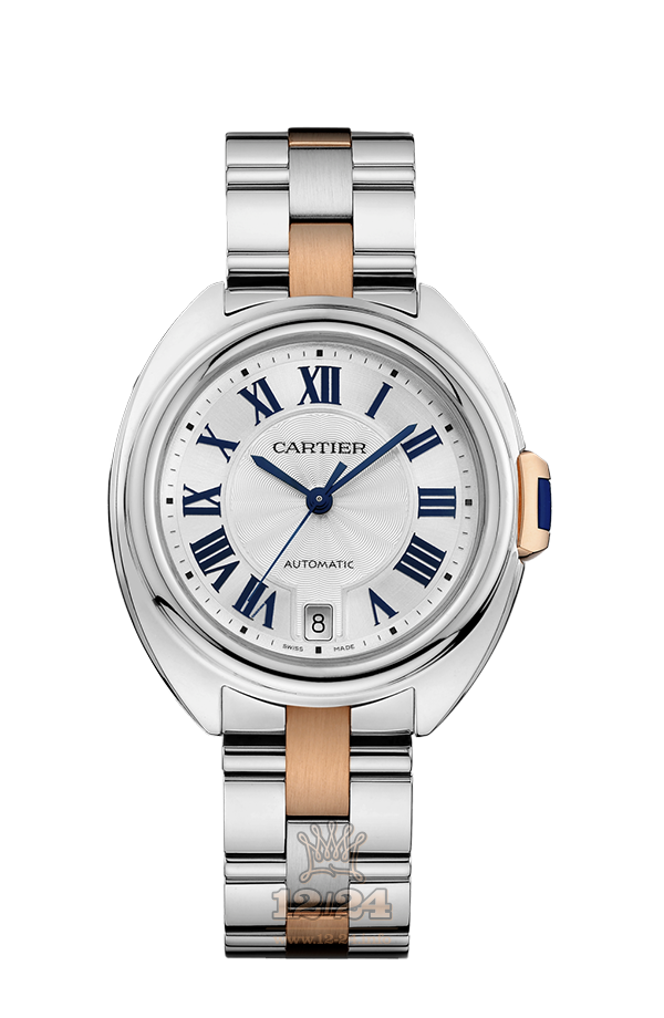 Cartier Cle de Cartier Watch W2CL0003 35 mm Steel / Pink gold Case Silver Dial