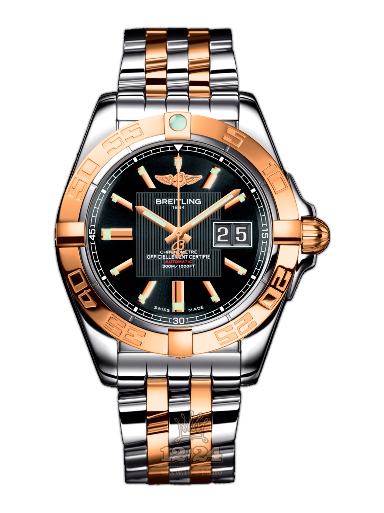 Breitling Galactic Watch C49350L2/BA09/366C 41 mm Steel / Pink gold Case Black Dial