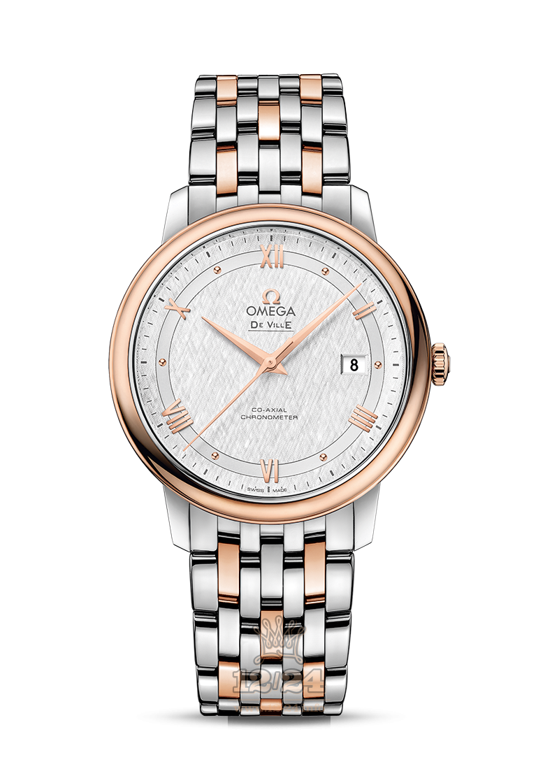 Omega Prestige Watch 424.20.40.20.02.002 40 mm Steel / Pink gold Case Silver Dial