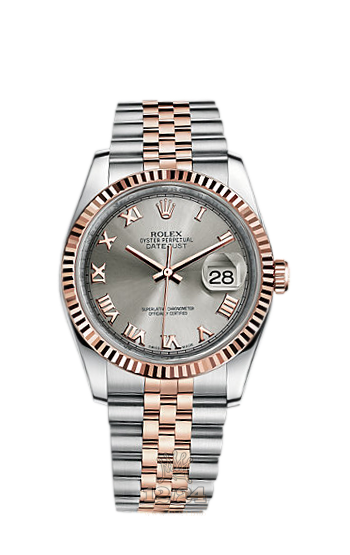 Rolex Datejust Watch 116231-0087 36 mm Steel / Pink gold Case Silver Dial