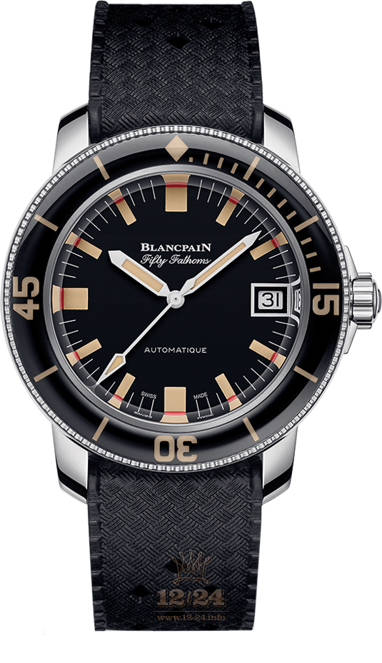 Blancpain Fifty Fathoms Watch 5008B-1130-B52A 40 mm Stainless steel Case Black Dial