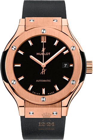Hublot Classic Fusion Watch 582.OX.1180.RX 33 mm Pink gold Case Black Dial