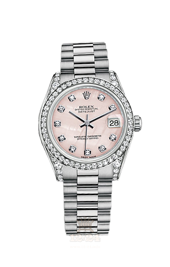 Rolex Datejust Watch 178159-0002 31 mm White gold Case Pink Dial