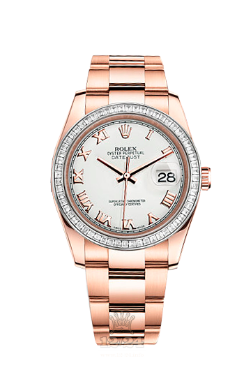 Rolex Datejust Watch 116285bbr-0013 36 mm Pink gold Case White Dial