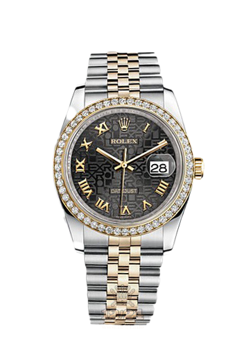 Rolex Datejust Watch 116243-0014 36 mm Steel / Yellow gold Case Black Dial