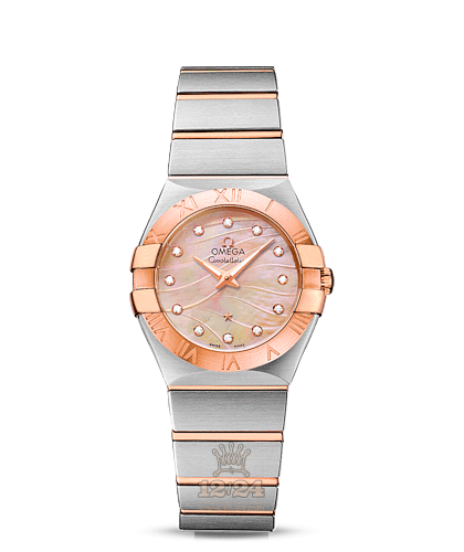 Omega Constellation Watch 123.20.27.60.57.002 27 mm Steel / Pink gold Case Golden Pink Dial