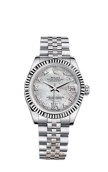 Rolex Datejust Watch 178274-0086 31 mm Steel / White gold Case White Dial
