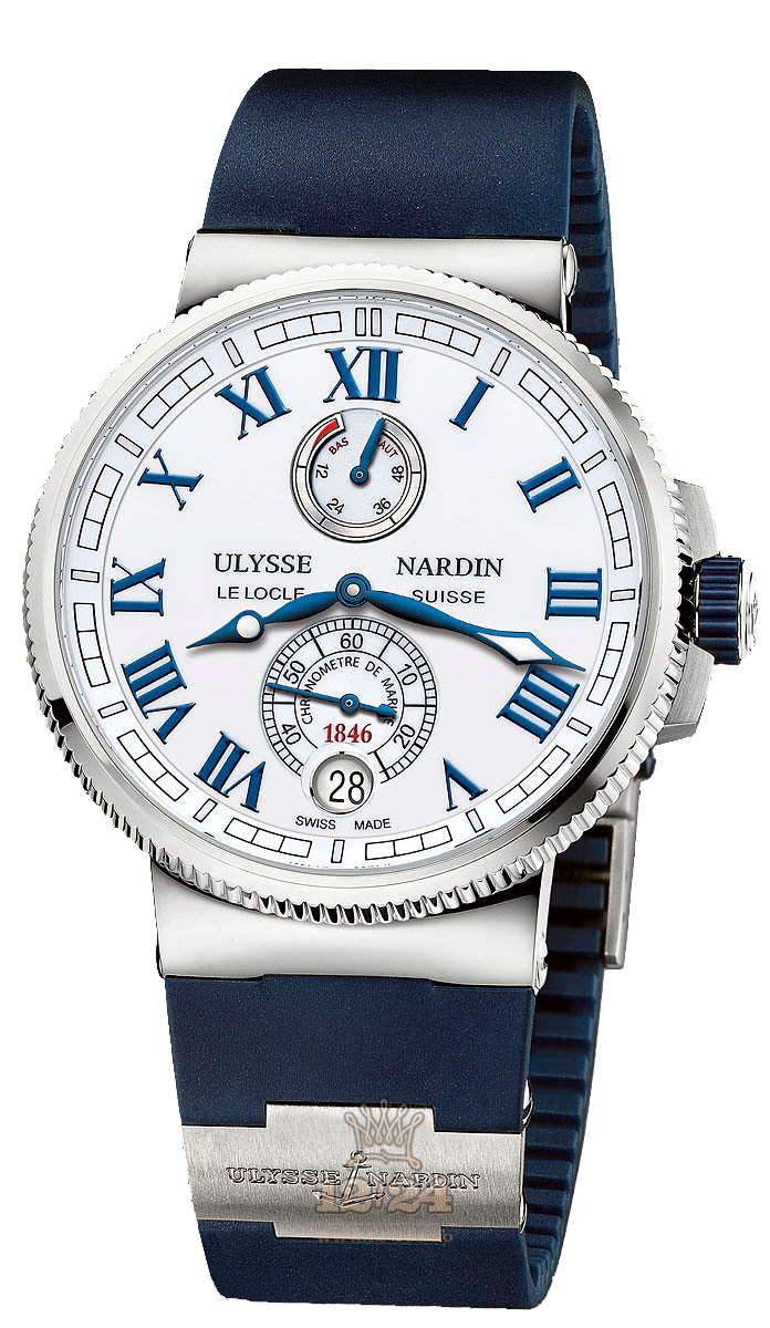 Ulysse Nardin Marine Watch 1183-126-3/40 43 mm Yellow gold Titanium Case White Dial