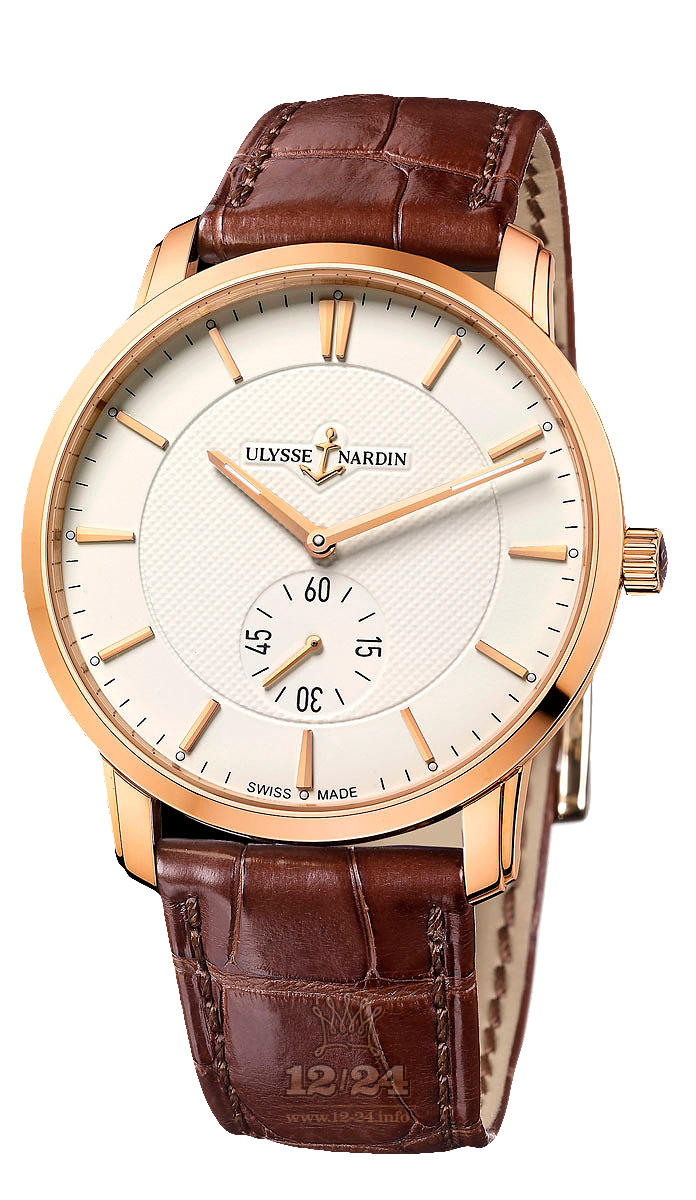 Ulysse Nardin Classic Watch 8206-198-2/31 39 mm Pink gold Case White Dial