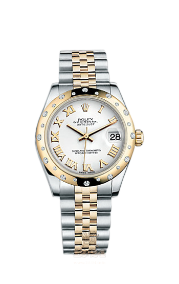 Rolex Lady-Datejust Watch 178343-0014 31 mm Steel / Yellow gold Case White Dial
