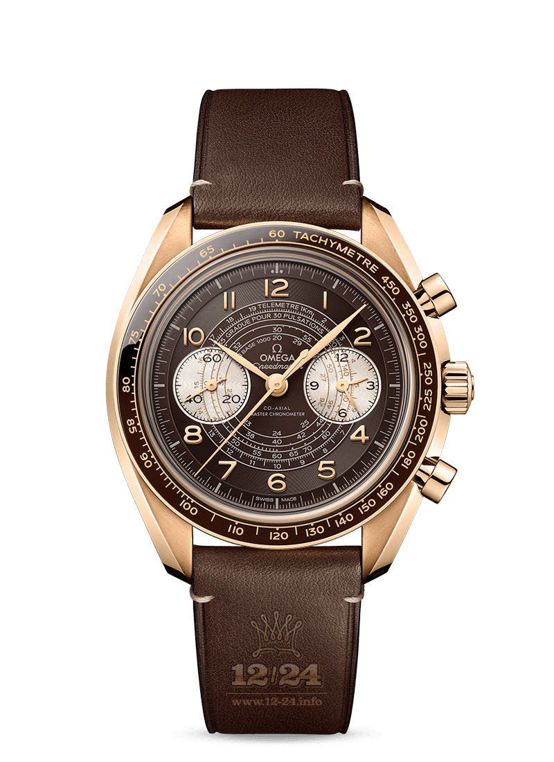 Omega Speedmaster Watch 329.92.43.51.10.001 43 mm Yellow gold Case Brown (chocolate) Dial