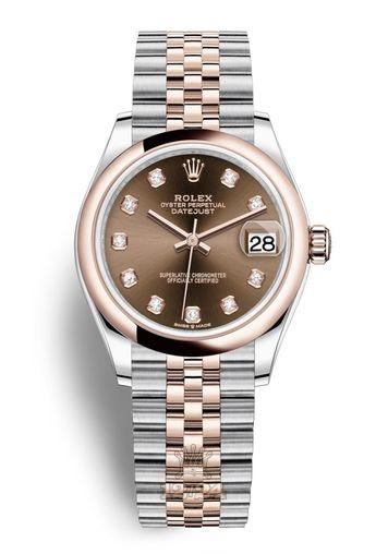 Rolex Datejust Watch 278241-0028 31 mm Stainless steel Pink gold Case Brown (chocolate) Dial