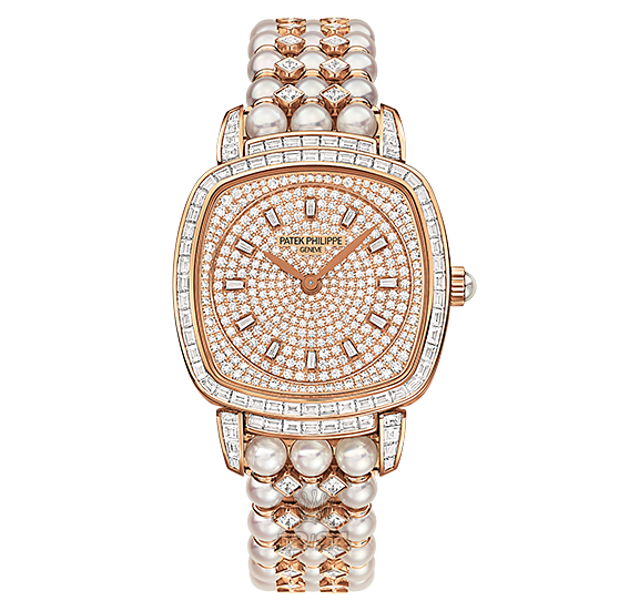 Patek Philippe Gondolo Watch 7042/100R-010 31 mm Pink gold Case Silver Golden Dial