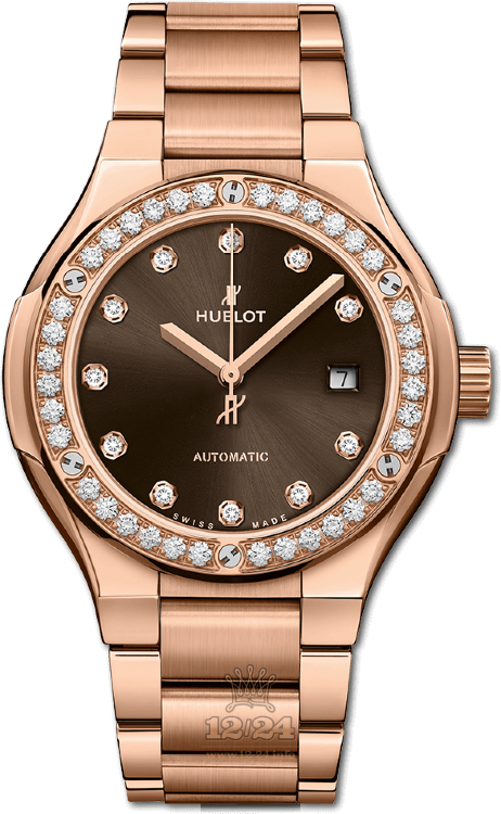 Hublot Classic Fusion Watch 585.OX.898M.OX.1204 33 mm Pink gold Case Brown (chocolate) Dial