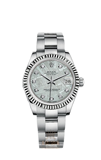 Rolex Datejust Watch 178274-0059 31 mm Steel / White gold Case Gray Silver Dial