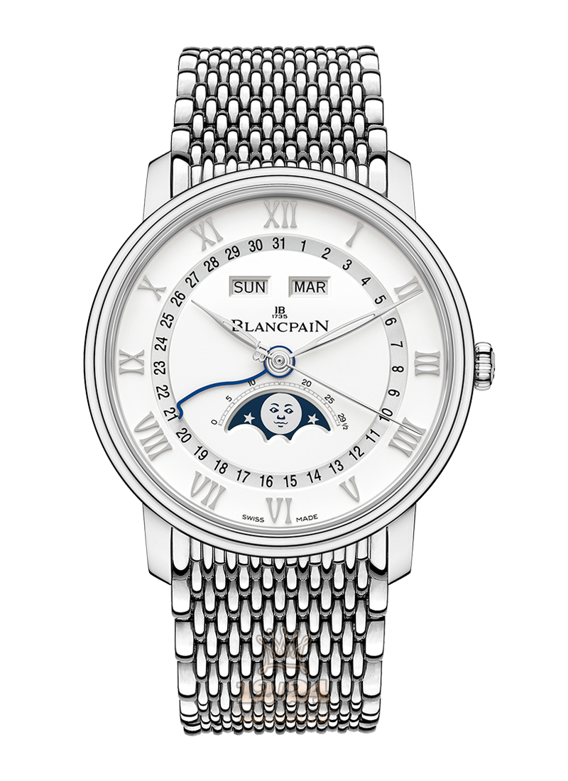 Blancpain Villeret Watch 6654A-1127-MMB 40 mm Stainless steel Case White Dial