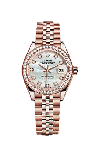 Rolex Datejust Watch 279135rbr-0019 28 mm Pink gold Case White Dial