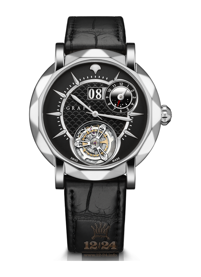 Graff MasterGraff Watch MGUGMT43PTB 43 mm Platinum Case Black Silver Dial