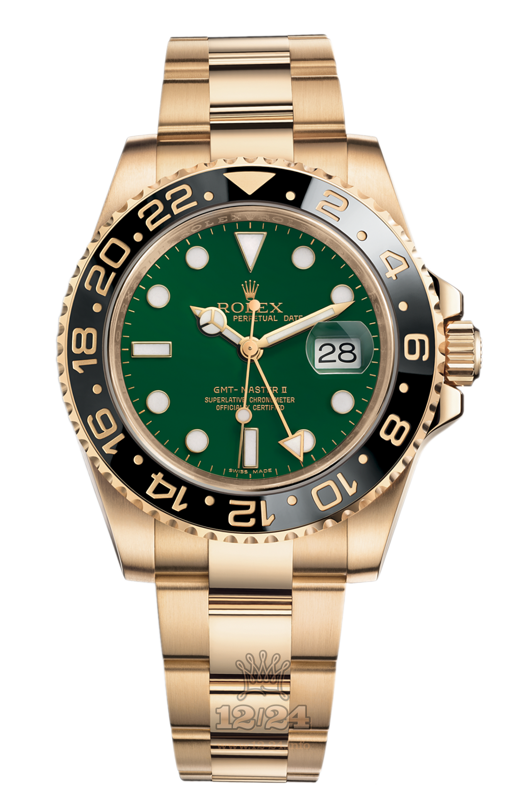 Rolex GMT-Master II Watch 116718ln-0002 40 mm Yellow gold Case Green Dial