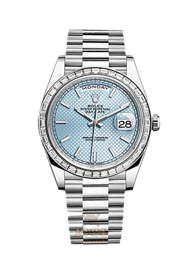 Rolex Day-Date Watch 228396tbr-0001 40 mm Platinum Case Silver Blue Dial