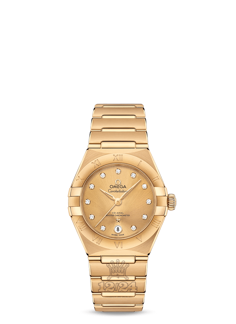 Omega Constellation Watch 131.50.29.20.58.001 29 mm Yellow gold Case Golden Dial